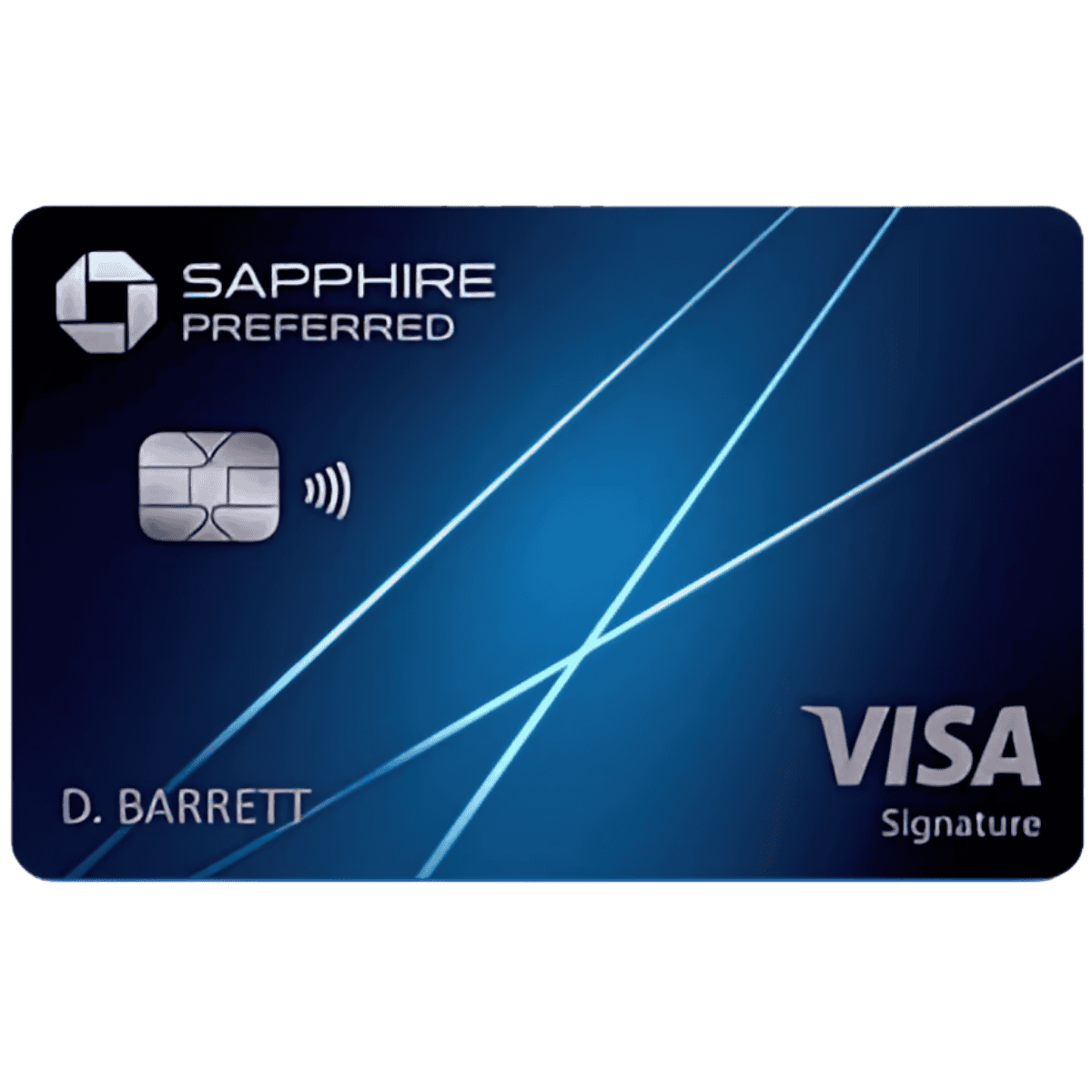 Chase Credit Card that is Blue with Silver Writing
