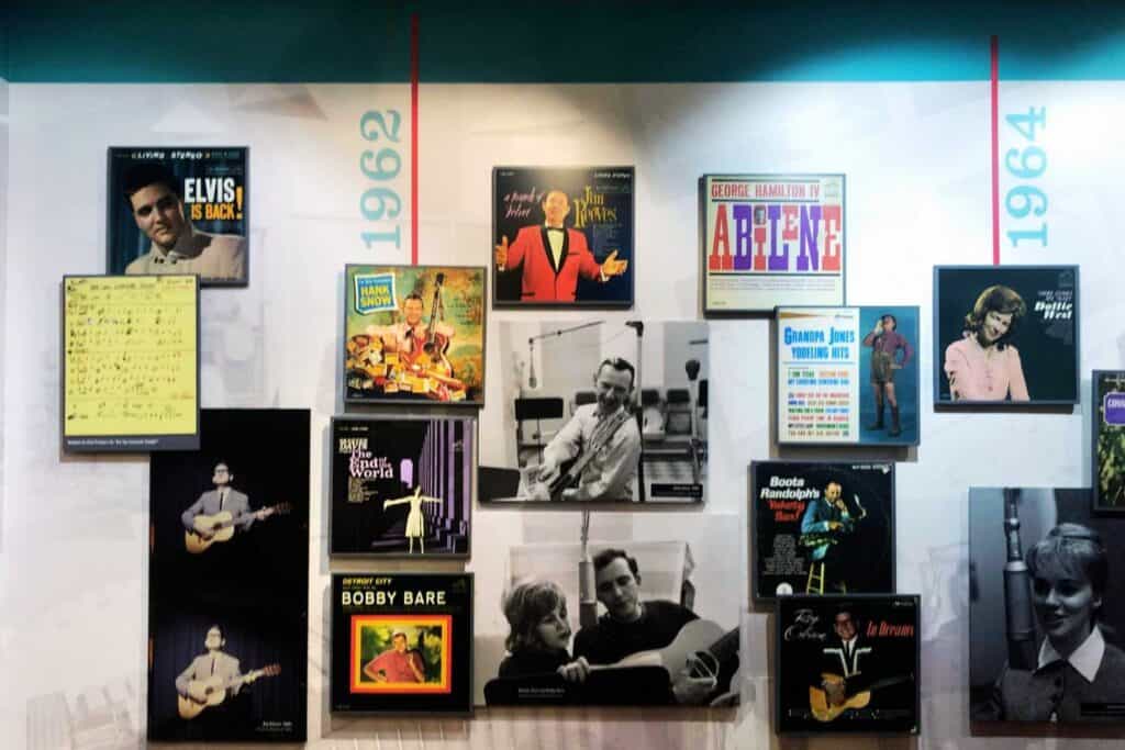 Close-up of a timeline highlighting Elvis Presley's milestones in 1962, showcasing key events that year in his career