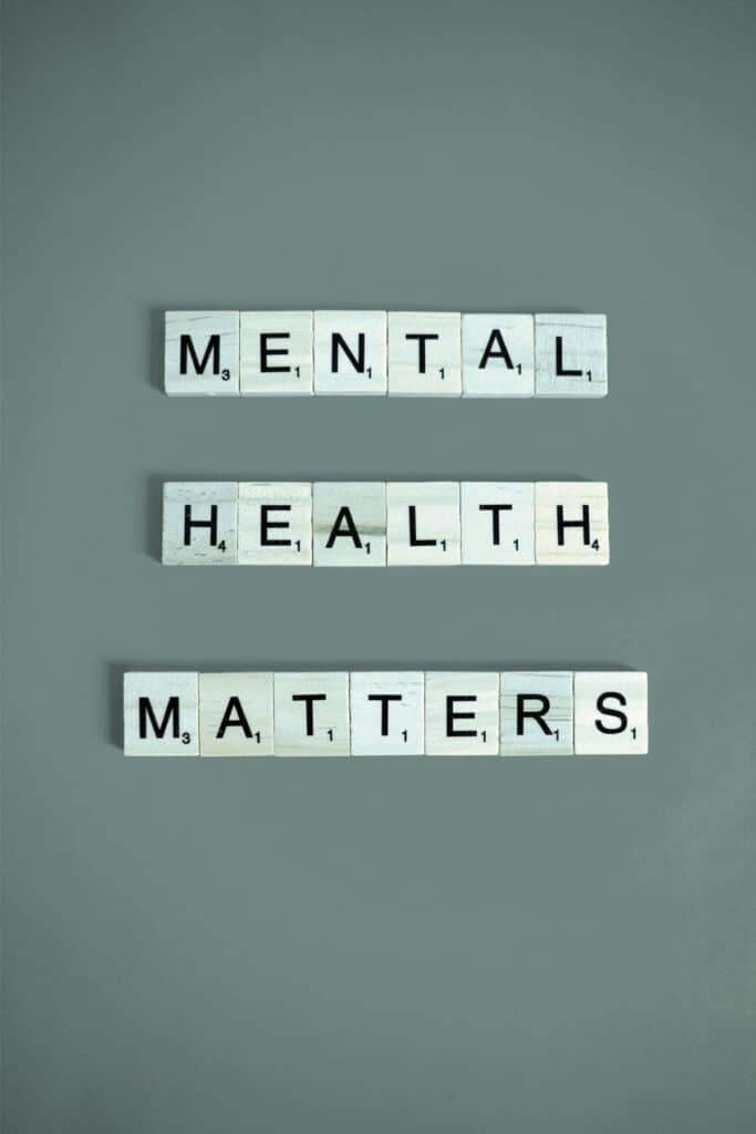 Mental health matters message representing student mental health support in school nursing