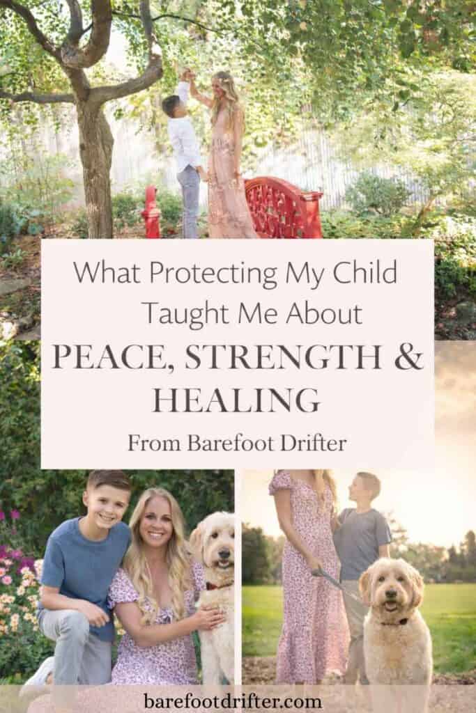 Pinterest pin about protecting your child's emotional safety and healing after family conflict for single mothers and parents